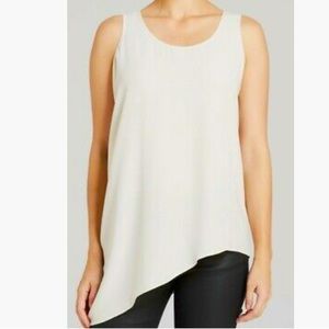 Eileen Fisher 100% Silk Asymmetrical Sleeveless Top